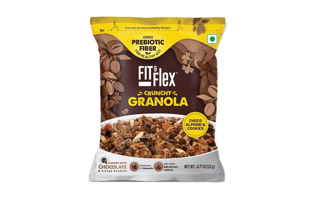 Fit & Flex Crunchy Granola Choco Almond & Cookies   Pack  22 grams